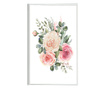 Plakat w ramce, Trandafiri Roz, 80x60 cm, biała ramka