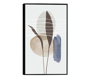 Plakat w ramce, Two Leaves on Minimal Background, 60x40 cm, czarna ramka