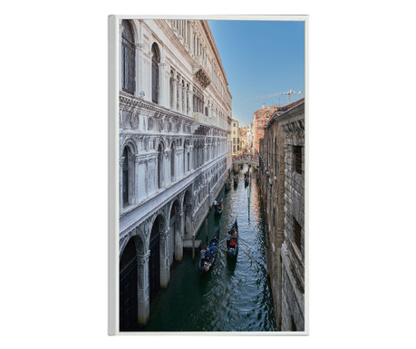 Tablou Poster Inramat, Venice Canal, 60x40 cm, Rama Alba