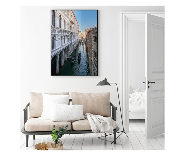 Uokvireni Plakati, Venice Canal, 60x40 cm, Crni okvir