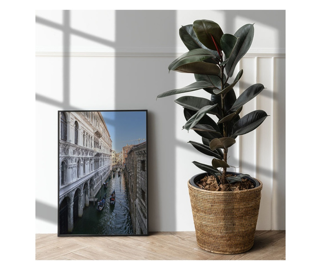 Uokvireni Plakati, Venice Canal, 60x40 cm, Crni okvir