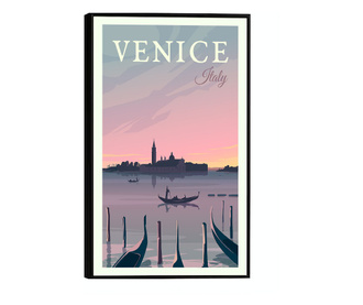Uokvireni Plakati, Venice Lake, 60x40 cm, Crni okvir