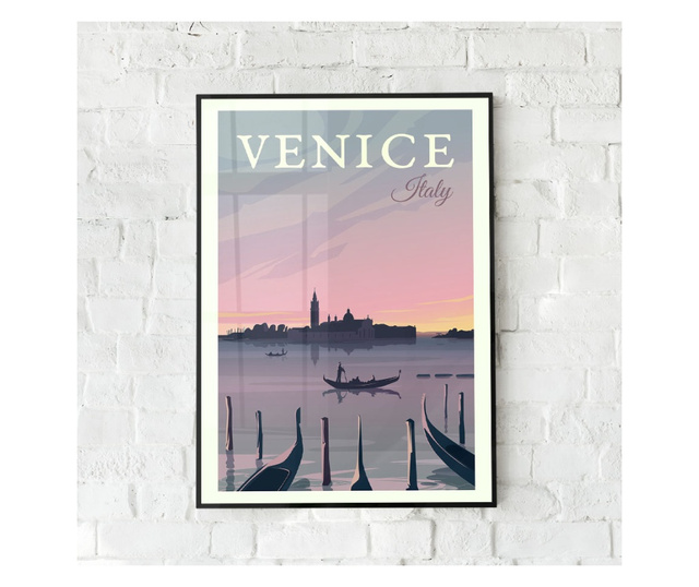 Uokvireni Plakati, Venice Lake, 60x40 cm, Crni okvir