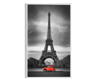 Plakat w ramce, Vintage Eiffel, 21 x 30 cm, biała ramka