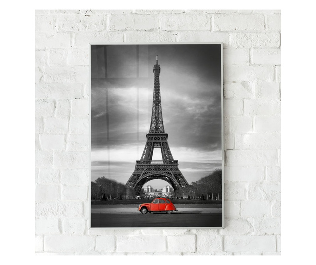 Plakat w ramce, Vintage Eiffel, 50x 70 cm, biała ramka