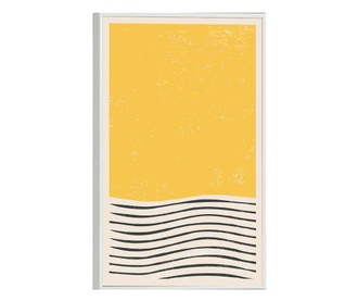 Plakat w ramce, Wave Lines Pattern, 80x60 cm, biała ramka