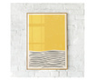Plakat w ramce, Wave Lines Pattern, 21 x 30 cm, złota rama