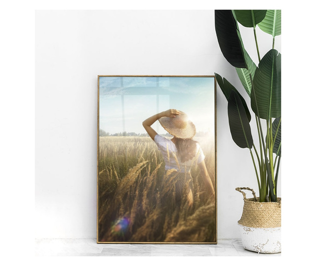 Plakat w ramce, Wheat Field, 50x 70 cm, złota rama