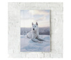 Plakat w ramce, White Husky, 60x40 cm, biała ramka