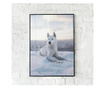 Plakat w ramce, White Husky, 60x40 cm, czarna ramka