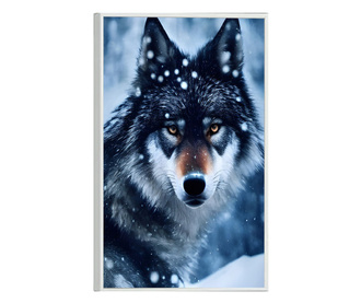 Uokvireni Plakati, Winter Forest Wolf, 60x40 cm, Bijeli okvir