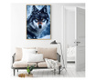 Plakat w ramce, Winter Forest Wolf, 50x 70 cm, złota rama