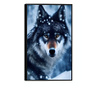 Plakat w ramce, Winter Forest Wolf, 80x60 cm, czarna ramka