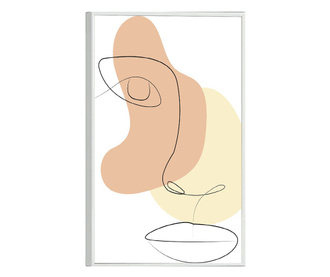 Plakat w ramce, Woman Face Line Art, 50x 70 cm, biała ramka