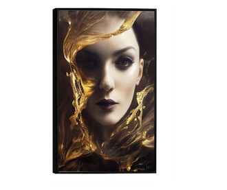 Plakat w ramce, Woman With Liquid Gold, 60x40 cm, czarna ramka
