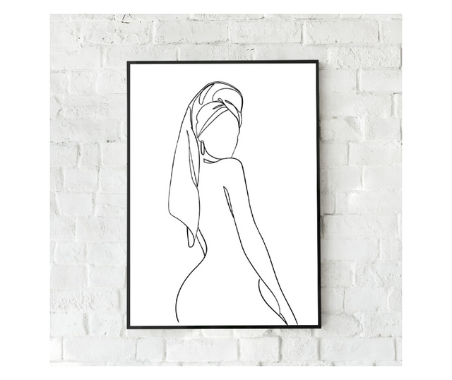 Plakat w ramce, Woman with Towel, 80x60 cm, czarna ramka