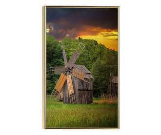 Plakat w ramce, Wood Windmills, 50x 70 cm, złota rama