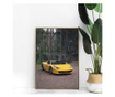 Plakat w ramce, Yellow Ferrari, 21 x 30 cm, złota rama