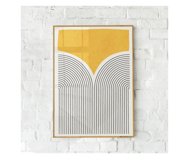 Plakat w ramce, Yellow Lines, 21 x 30 cm, złota rama