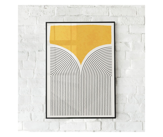 Plakat w ramce, Yellow Lines, 80x60 cm, czarna ramka