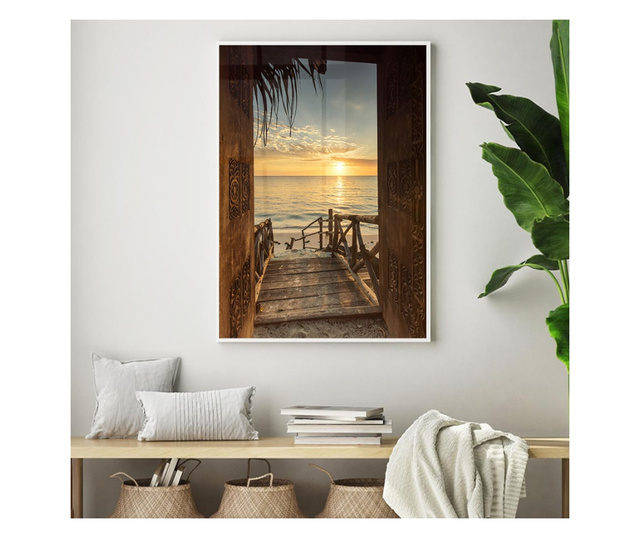 Plakat w ramce, Zanzibar Sunrise, 60x40 cm, biała ramka