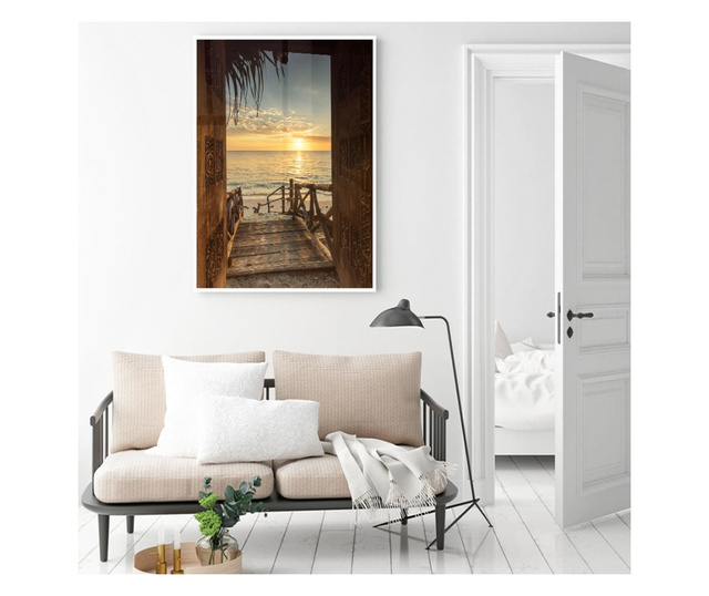 Plakat w ramce, Zanzibar Sunrise, 50x 70 cm, biała ramka