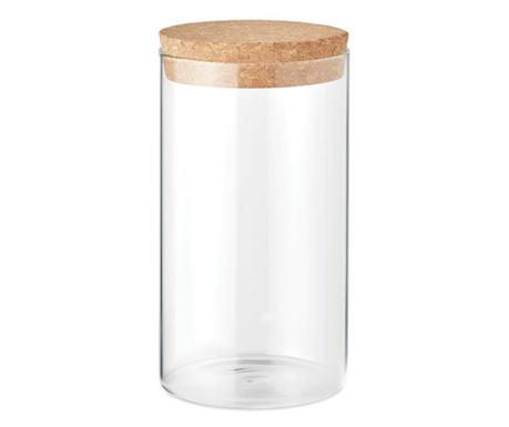 Буркан за съхранение Boros, боросиликатно стъкло, корк, 600мл