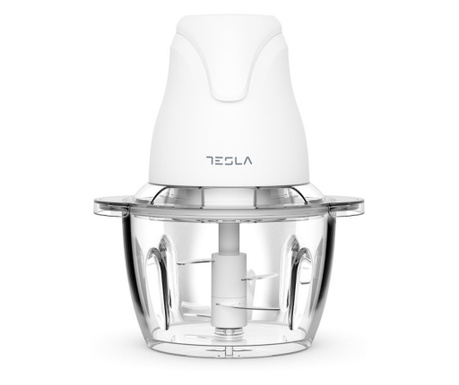Чопър Tesla FC302W, 400W, Стъклена купа, 1 литър, Четворно острие, Бял
