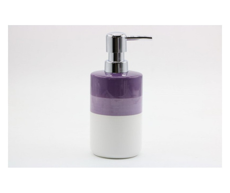 Дозатор за течен сапун Inter Ceramic Виола ICCA 53163, Бял/Лилав, Порцелан, Стоящ, За баня
