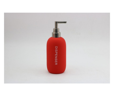 Дозатор за течен сапун Inter Ceramic Ейдън ICCA 58163R, Червен, Порцелан с омекотяващо покритие, За баня