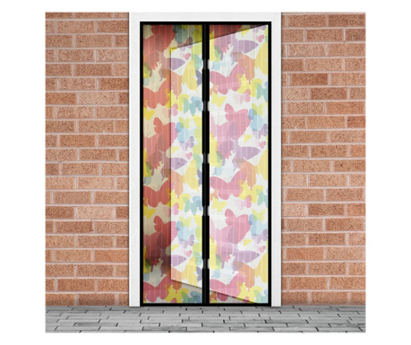 Завеса за врати с магнитно затваряне - 100 x 210 cm "Цветни пеперуди"