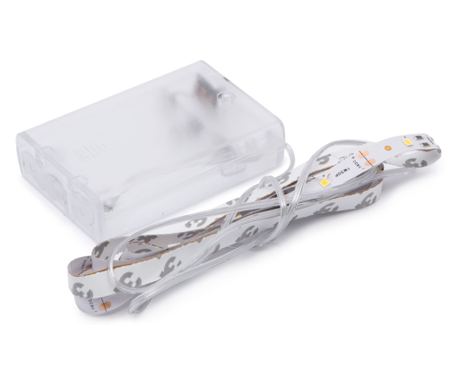 LED szalag - meleg fehér - 1 m - elemekkel 3xAA