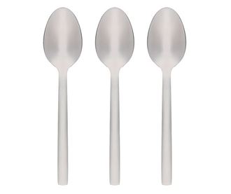 Комплект лъжици Tableware, 3 бр, Десертна, Стомана, 14x3 см, Сив