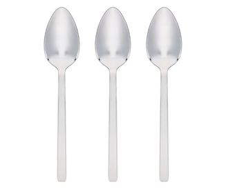 Комплект лъжици Tableware, 3 бр, За основно ястие, 19.5 x 4 см, Сив