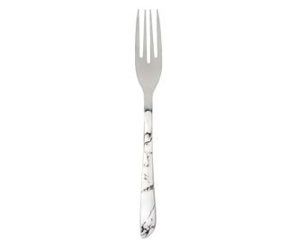 Вилица Tableware, За основно ястие, Мраморна дръжка, Стомана, 21 см, Бял/Сив
