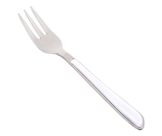 Вилица Tableware, Десертна, Бяла дръжка, Стомана, 14.5 см, Сив