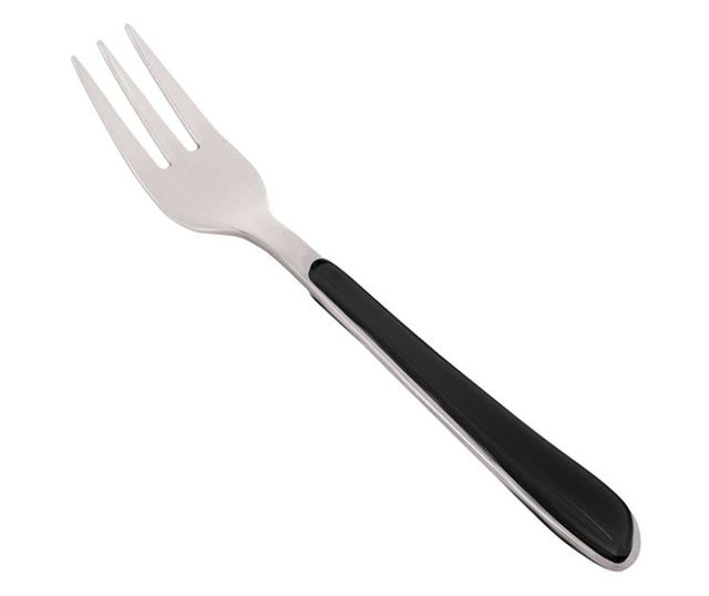 Вилица Tableware, Десертна, Черна дръжка, Стомана, 14.5 см, Сив/Черен
