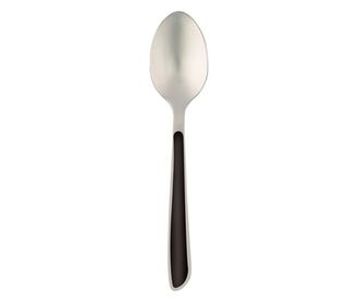 Лъжица Tableware, Десертна, Черна дръжка, Стомана, 14 см, Сив/Черен