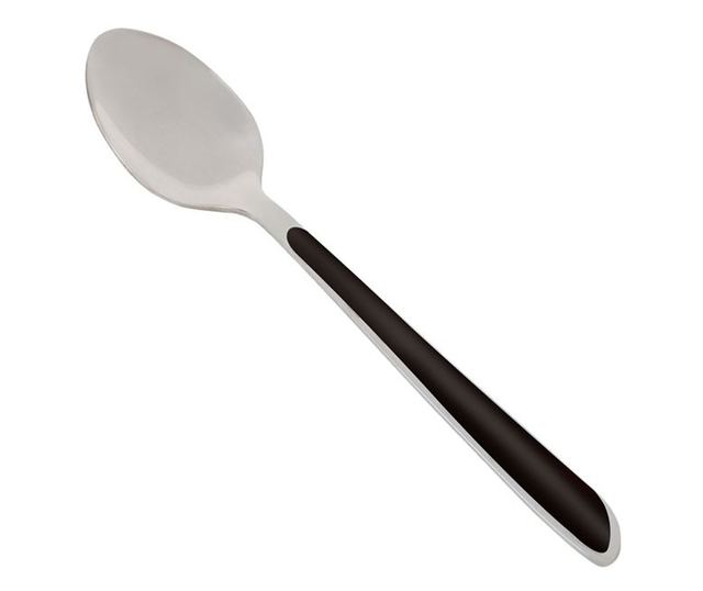 Лъжица Tableware, За основно ястие, Черна дръжка, Стомана, 20 см, Сив/Черен