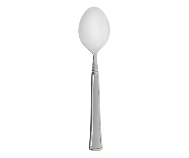 Комплект лъжици Tableware, 3 бр, Десертна, Релефен дизайн, Стомана, 13,5 см, Сив