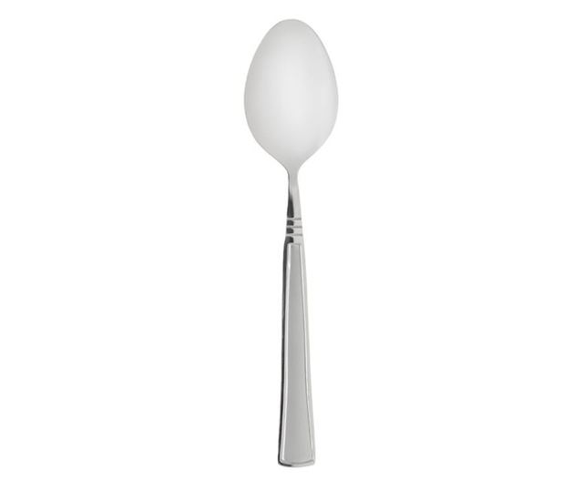 Комплект лъжици Tableware, 3 бр, За основно ястие, Релефен дизайн, Стомана, 20 см, Сив