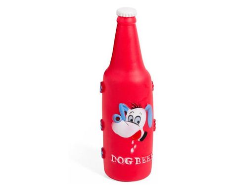 Играчка за куче Felis, Бутилка „DOG BEER, 6х23 см, Червен