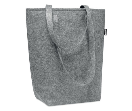Чанта за пазаруване Tasly, филцова, дълги дръжки, през рамо, 40X15X42см, Сив
