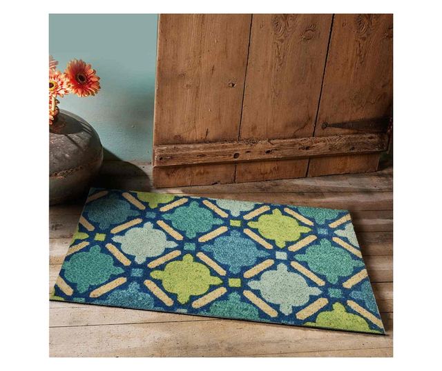 Covoras Chilai Home 877CHL1022, 45x70 cm, PVC, Verde/Albastru