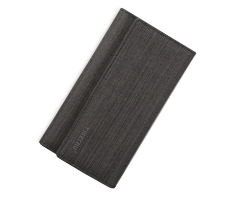 Portofel business pentru carduri pliabil, design slim inalt, TIGERNU, 19.5x1.5x10.5 cm, Maro