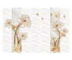 Fototapet de perete autoadeziv si lavabil Flori albe de marmura, abstract, 250 x 200 cm
