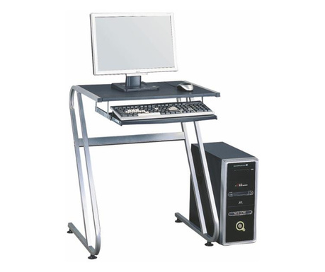 Jofry черно сребристо бюро за компютър от метал и мдф 60x54x75 см