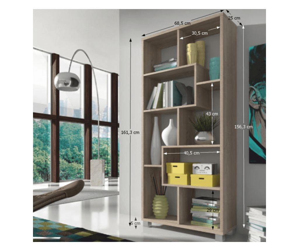 Sonoma tölgy polcos elem Aden 69x25x161 cm - 4