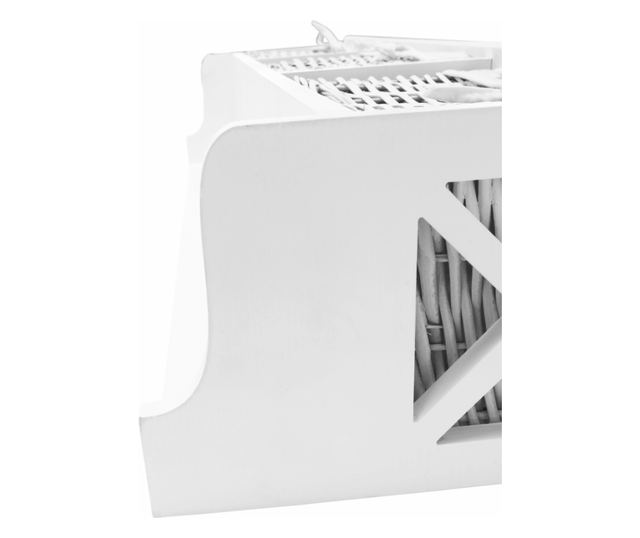 Függesztett fapolc 3 kosár fehér Rafaello 100x30x20 cm