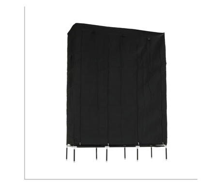 Taron crni metalni tekstilni ormarski organizator 133x45x175 cm